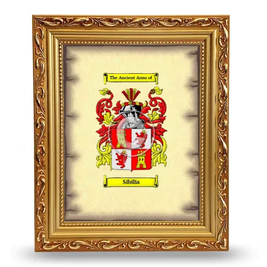 Sibilia Coat of Arms Framed - Gold