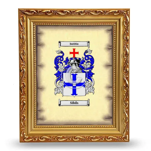 Sibils Coat of Arms Framed - Gold