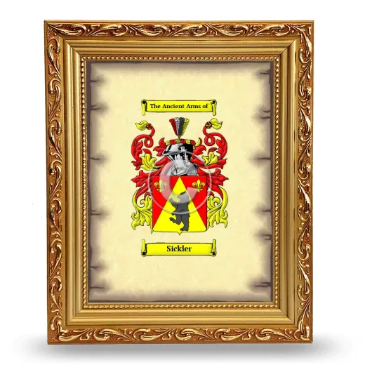 Sickler Coat of Arms Framed - Gold