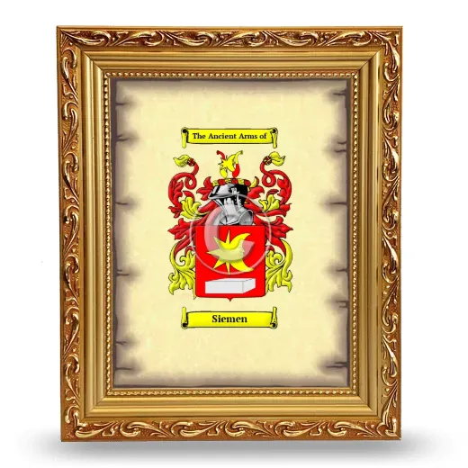 Siemen Coat of Arms Framed - Gold