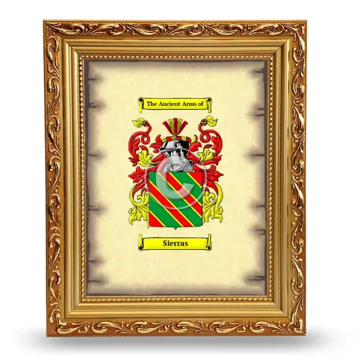 Sierras Coat of Arms Framed - Gold