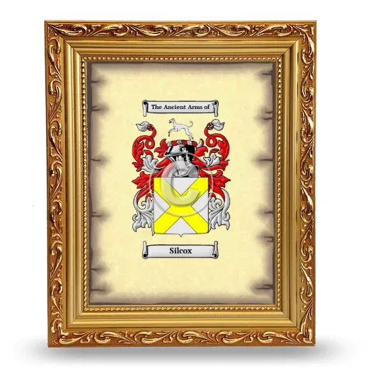 Silcox Coat of Arms Framed - Gold