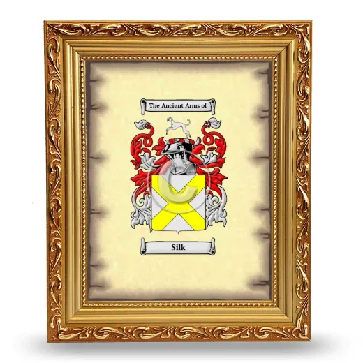 Silk Coat of Arms Framed - Gold