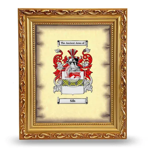 Sils Coat of Arms Framed - Gold