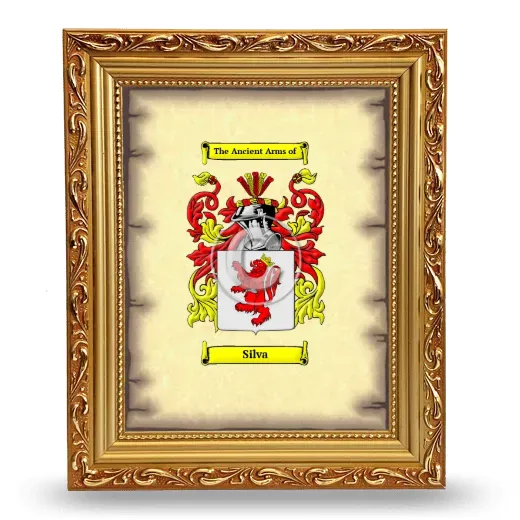 Silva Coat of Arms Framed - Gold