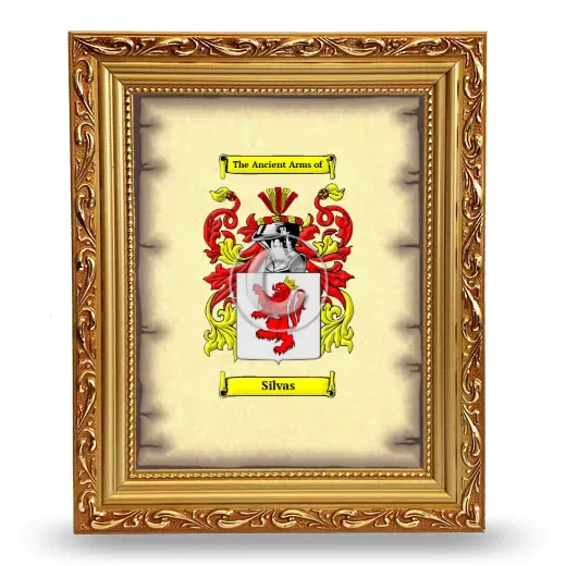 Silvas Coat of Arms Framed - Gold