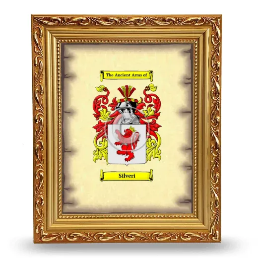Silveri Coat of Arms Framed - Gold