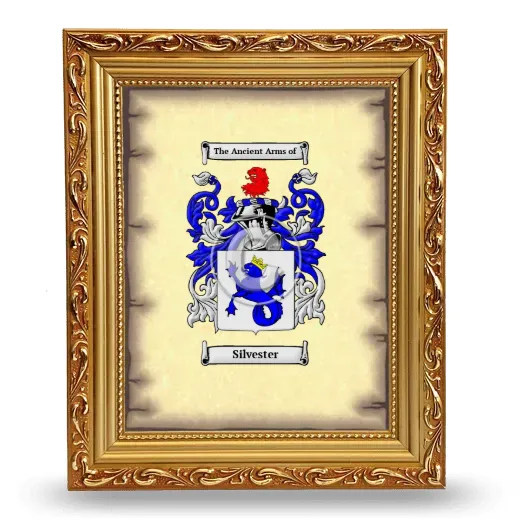 Silvester Coat of Arms Framed - Gold