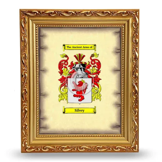 Silvey Coat of Arms Framed - Gold