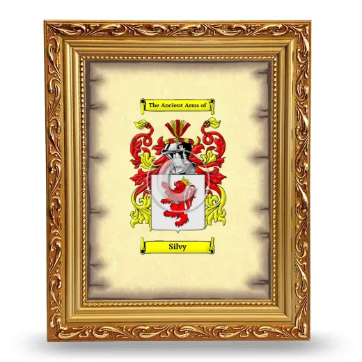 Silvy Coat of Arms Framed - Gold