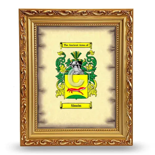 Simón Coat of Arms Framed - Gold