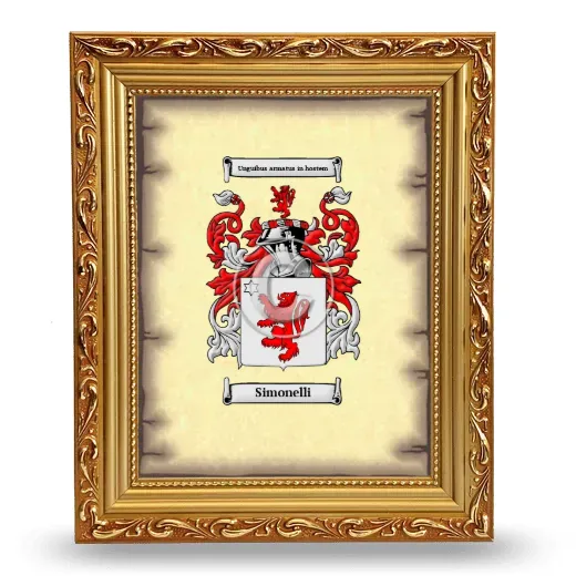 Simonelli Coat of Arms Framed - Gold