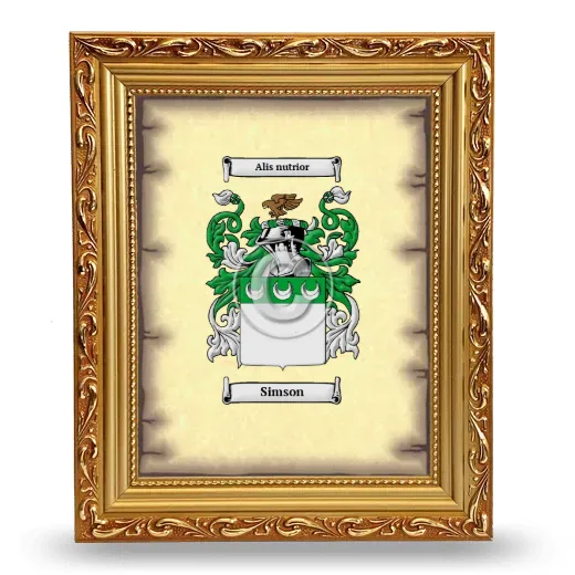 Simson Coat of Arms Framed - Gold