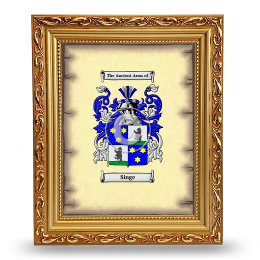 Singe Coat of Arms Framed - Gold