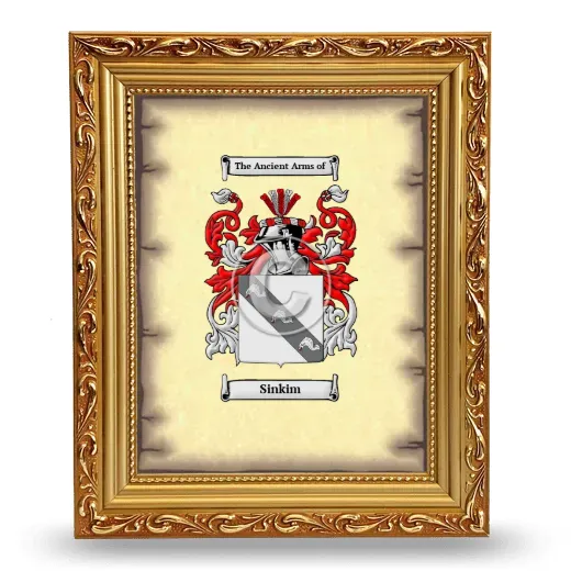 Sinkim Coat of Arms Framed - Gold