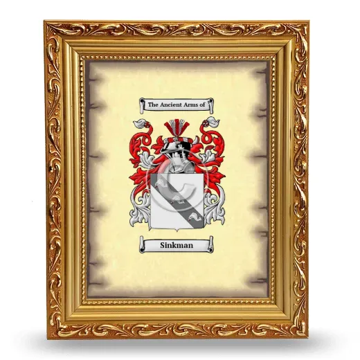 Sinkman Coat of Arms Framed - Gold