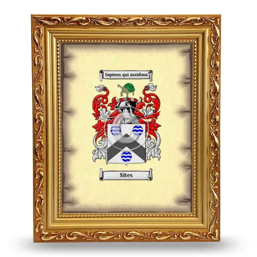 Sites Coat of Arms Framed - Gold