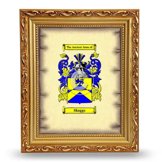 Skaggs Coat of Arms Framed - Gold