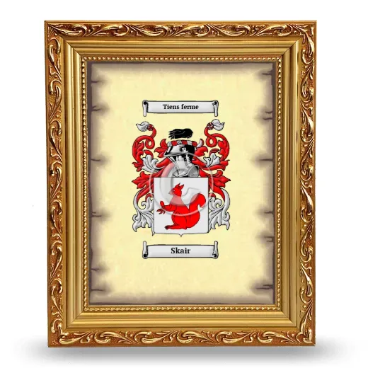 Skair Coat of Arms Framed - Gold