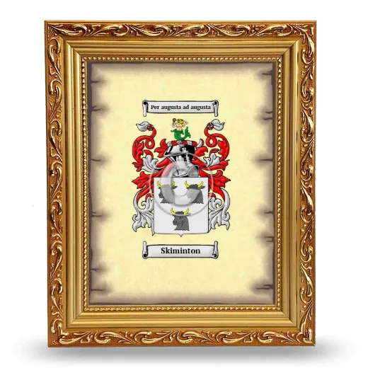Skiminton Coat of Arms Framed - Gold