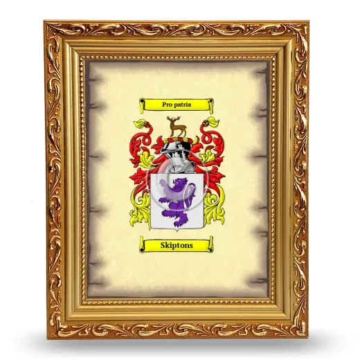 Skiptons Coat of Arms Framed - Gold