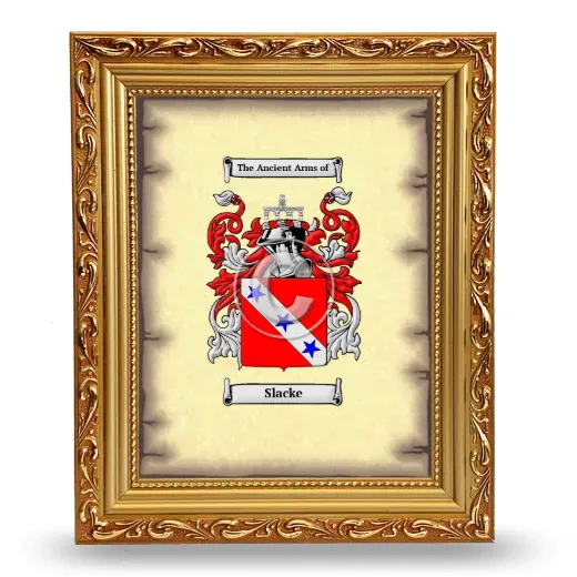 Slacke Coat of Arms Framed - Gold