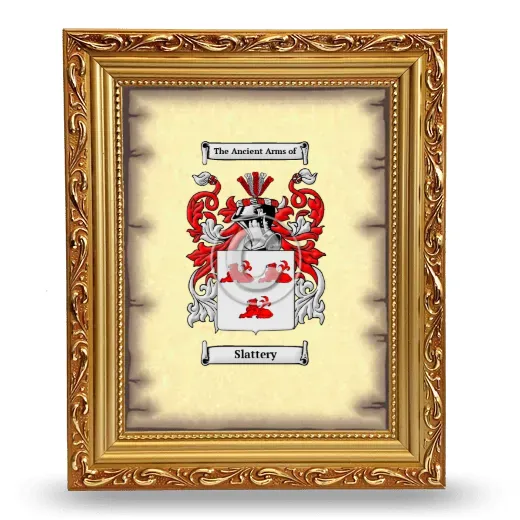 Slattery Coat of Arms Framed - Gold