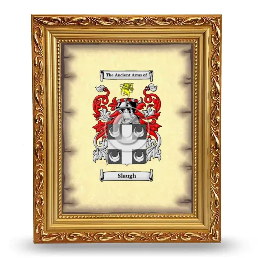 Slaugh Coat of Arms Framed - Gold