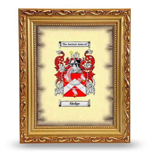 Sledge Coat of Arms Framed - Gold
