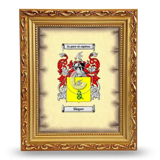 Sloper Coat of Arms Framed - Gold