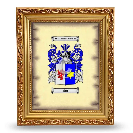 Slut Coat of Arms Framed - Gold
