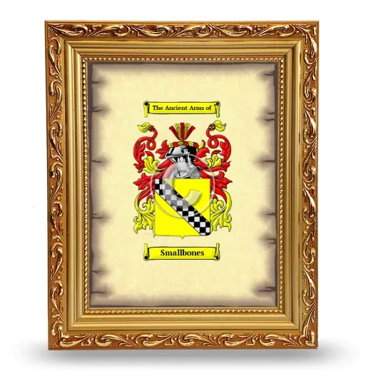 Smallbones Coat of Arms Framed - Gold
