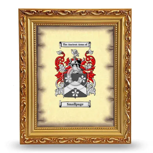 Smallpage Coat of Arms Framed - Gold
