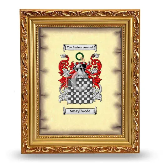 Smayllwode Coat of Arms Framed - Gold