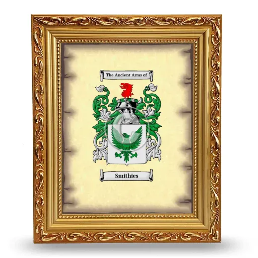 Smithies Coat of Arms Framed - Gold