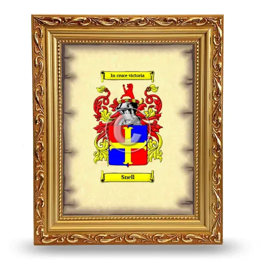 Snell Coat of Arms Framed - Gold