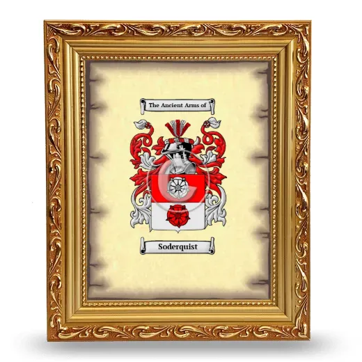 Soderquist Coat of Arms Framed - Gold