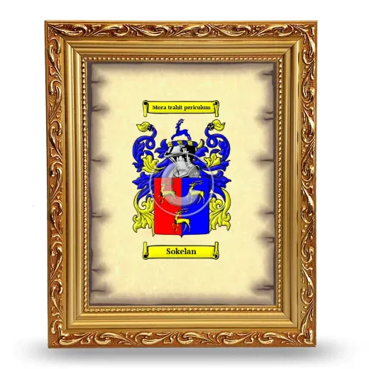 Sokelan Coat of Arms Framed - Gold