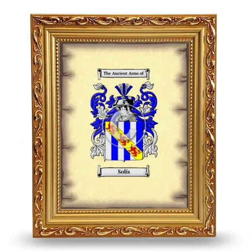 Solís Coat of Arms Framed - Gold
