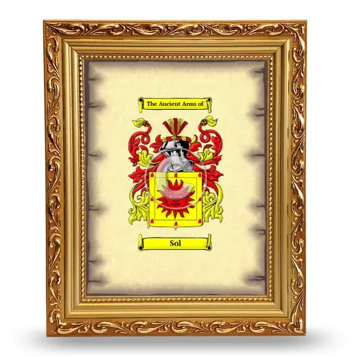 Sol Coat of Arms Framed - Gold