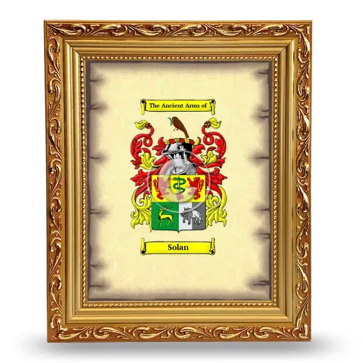 Solan Coat of Arms Framed - Gold