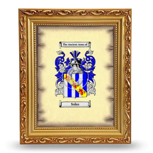 Solas Coat of Arms Framed - Gold