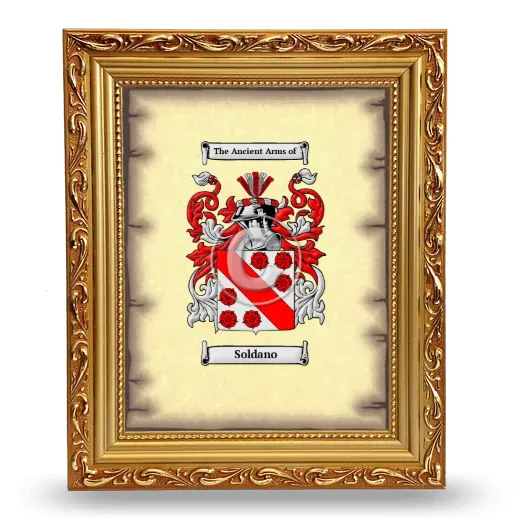 Soldano Coat of Arms Framed - Gold
