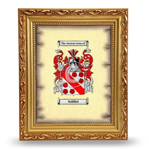 Soldini Coat of Arms Framed - Gold