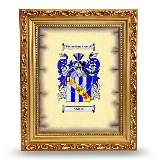 Solers Coat of Arms Framed - Gold
