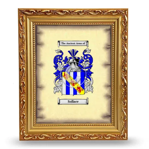 Sollace Coat of Arms Framed - Gold