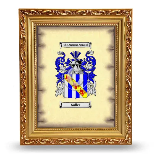 Soller Coat of Arms Framed - Gold