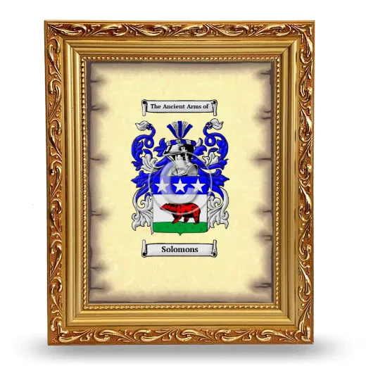 Solomons Coat of Arms Framed - Gold