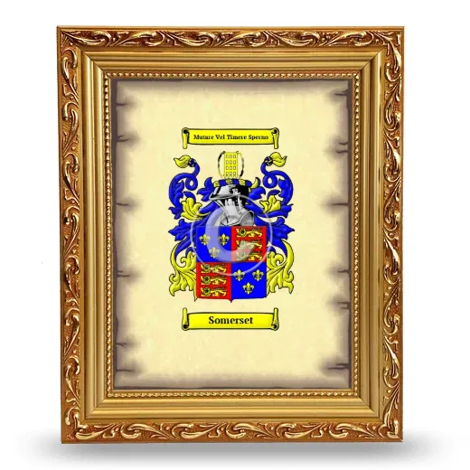 Somerset Coat of Arms Framed - Gold