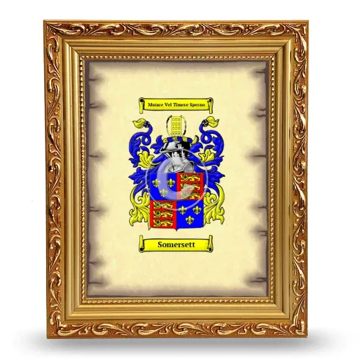 Somersett Coat of Arms Framed - Gold